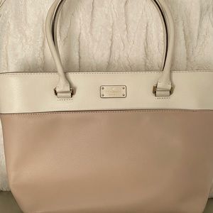 Kate Spade Purse Pink and White Large Tote